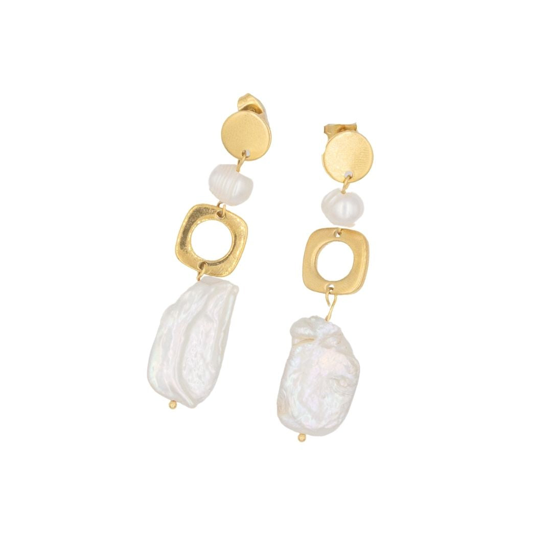Handmade unique pearl dangle earrings