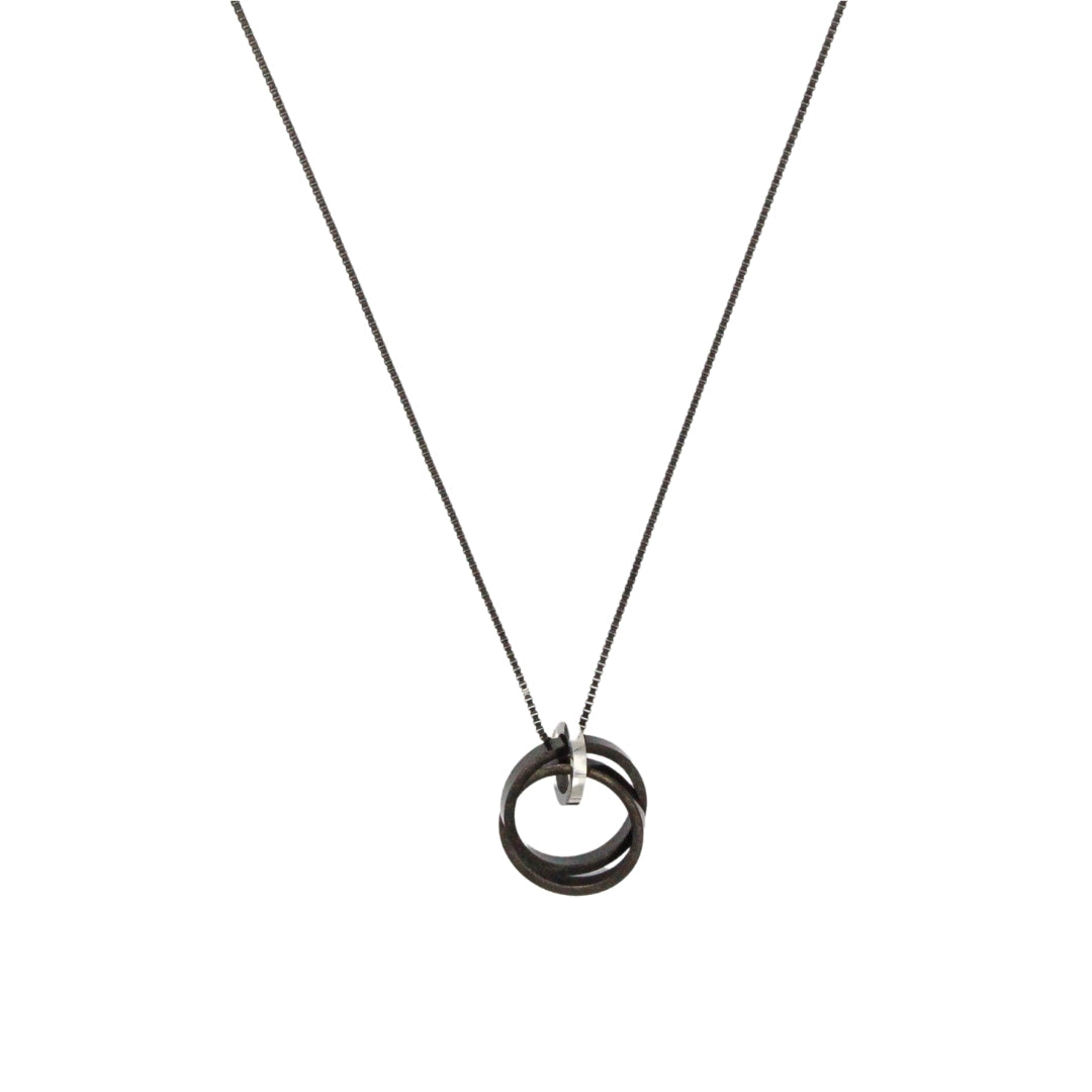 Two-Tone Interlocking Rings Necklace - Stainless Steel - Epico Designs 