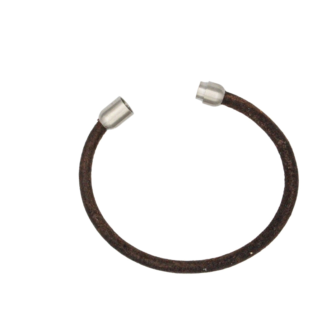 Distressed String Bracelet - Cowhide Leather + Stainless Steel - Epico Designs 