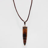 Grounding Necklace - Tiger Eye + Leather + Stainless Steel - Epico Designs 