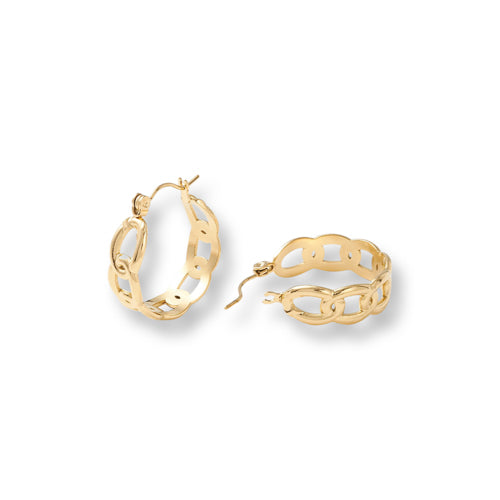 Medium Curb Chain Hoop Earrings - Epico Designs 