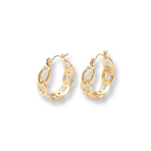 Medium Curb Chain Hoop Earrings - Epico Designs 