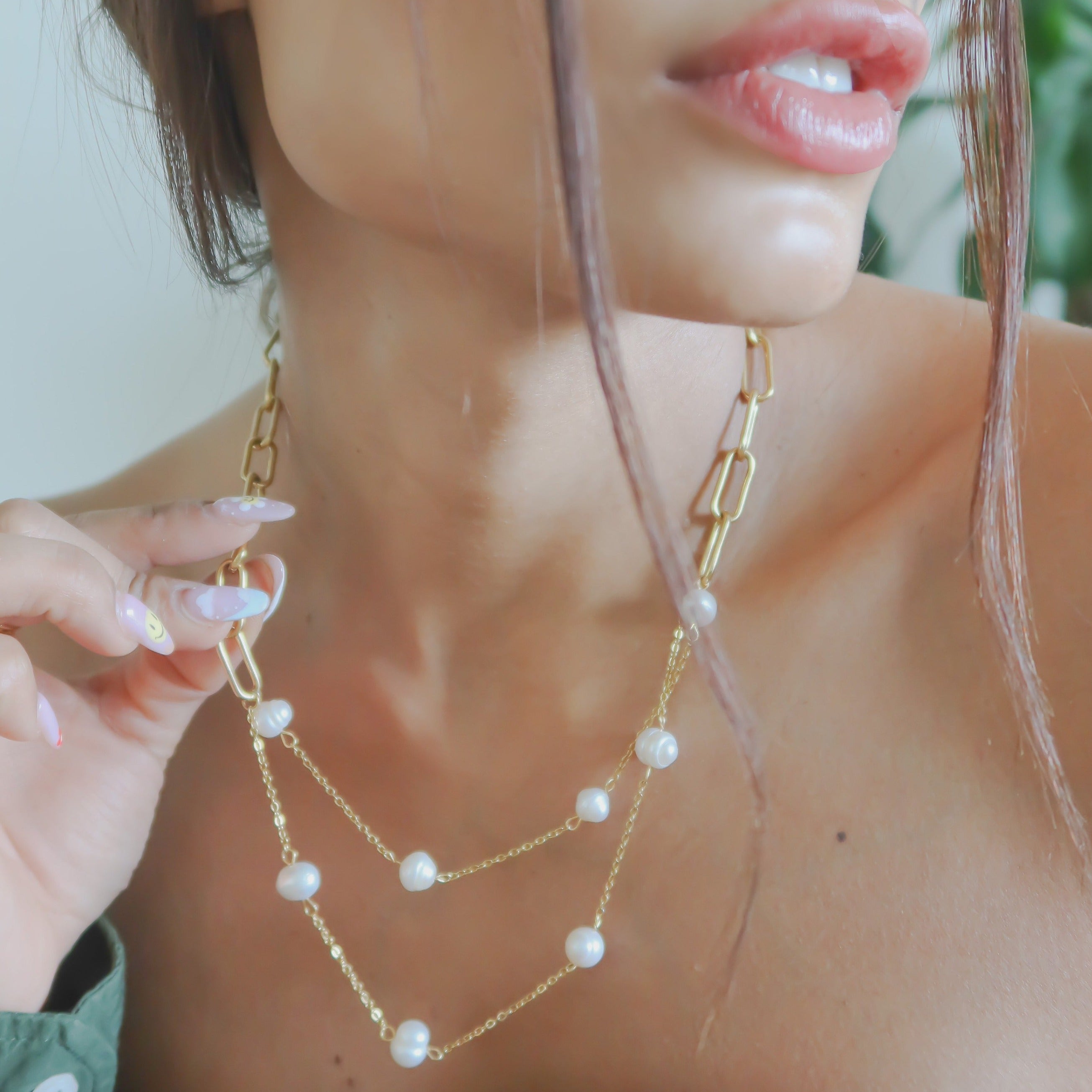Adrianna Pearl Chain Necklace - Epico Designs 