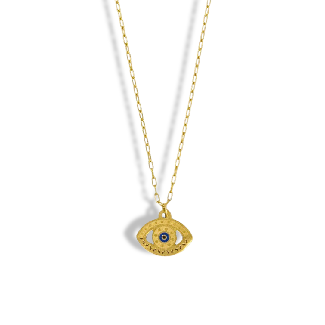 Protective Golden Evil Eye Pendant Necklace -  Stainless Steel - Epico Designs 