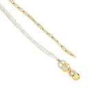 Lock & Pearl Necklace - Freshwater Pearls + Stainless Steel - Epico Designs 