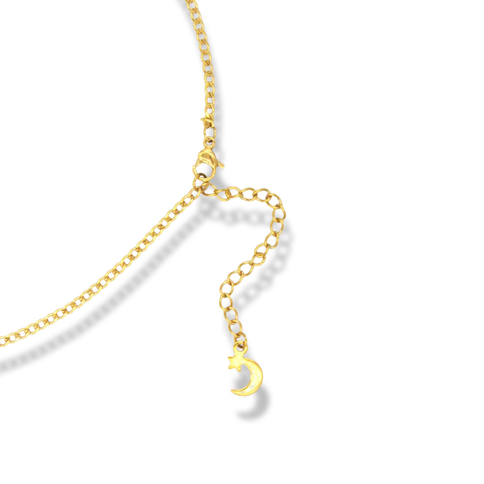 Textured Hamsa Hand Bohemian Necklace -  Cat Eye Stone + Stainless Steel - Epico Designs 