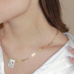 Love Starts with Me Mother of Pearl Shell Necklace - Epico Designs 